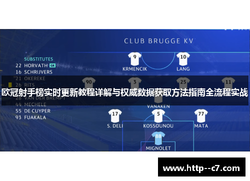欧冠射手榜实时更新教程详解与权威数据获取方法指南全流程实战 欧冠射手榜实时更新教程详解与权威数据获取方法指南全流程实战